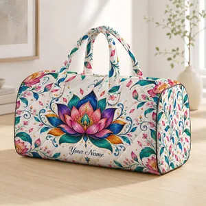 Vibrant Lotus Blossoms for Weekend Getaways, Holiday Travel, and Everyday Escapes Quilted Weekend Bag