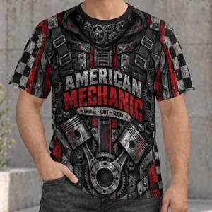 Retro Mechanic Gears And Pistons For Garage Days And Weekend Wrenching All-over Print Unisex T-shirt