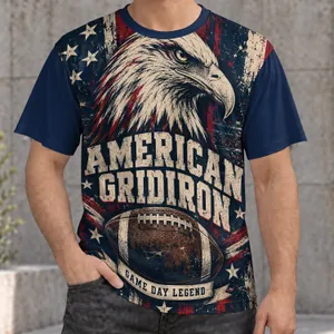 Bald Eagle Football Spirit for Game Day and Tailgate Weekends for American Sports Fans All-over Print Unisex T-shirt