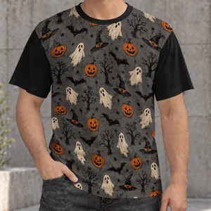 Ghosts, Bats And Jack-O'-Lanterns For Halloween Night And Autumn Gatherings All-over Print Unisex T-shirt