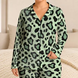 Mint Green Abstract Camo Shapes for Coastal Summer Escapes and Relaxed Beach Days Away Satin Pajamas Set