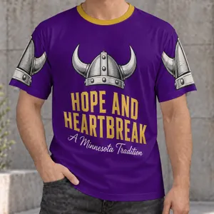 Viking Helmet Purple And Gold Fanwear For Game Day And Everyday Casual Style All-over Print Unisex T-shirt