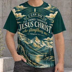 Faith Cross and Mountain Verse for Worship, Prayer, and Everyday Christian Encouragement All-over Print Unisex T-shirt