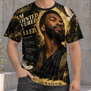 Anointed Man and Dove Faith Gathering Inspiration for Christian Men and Believers All-over Print Unisex T-shirt