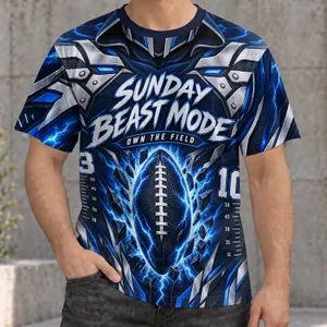 Armored Football Beast Mode Energy for Game Day Training and Weekend Sports Fans All-over Print Unisex T-shirt