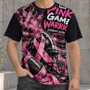 Pink Football Breast Cancer Awareness Warrior Stadium Tribute for Game Day Supporters All-over Print Unisex T-shirt