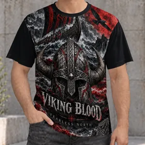 Viking Longship And Horned Helmet For Norse Mythology Fans And Themed Events All-over Print Unisex T-shirt