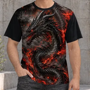 Crimson Flame Dragon for Bold Nights Out and Everyday Adventure for Men Who Stand Out All-over Print Unisex T-shirt