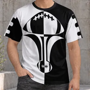 Bold Monochrome Football Emblem for Game Day Style and Weekend Tailgating Fans Wear All-over Print Unisex T-shirt