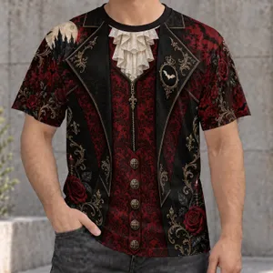 Gothic Vampire Rose and Castle Elegance for Halloween Nights and Victorian Style Fans All-over Print Unisex T-shirt