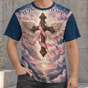 Radiant Winged Cross of Hope for Church Worship and Everyday Faithful Living Gift All-over Print Unisex T-shirt
