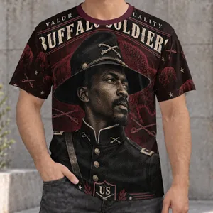 Buffalo Soldier Portrait And Civil War Heritage For Outdoor Gatherings And Casual Wear All-over Print Unisex T-shirt