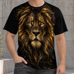 Golden-Eyed Lion Portrait for Wildlife Lovers and Bold Everyday Style All-over Print Unisex T-shirt