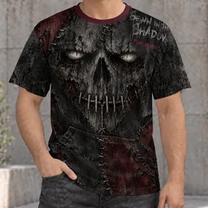 Stitched Skull Horror for Halloween Nightmares and Dark Everyday Wear for Horror Fans All-over Print Unisex T-shirt