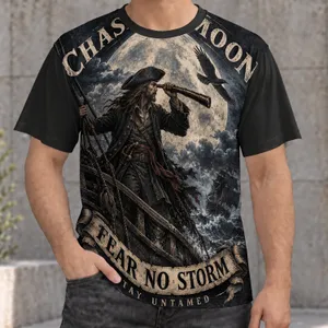 Moonlit Pirate Crow Nautical Scene For Coastal Adventures And Stormy Nights All-over Print Unisex T-shirt