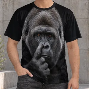 Detailed Silverback Gorilla Portrait for Wildlife Lovers and Everyday Casual Adventures All-over Print Unisex T-shirt