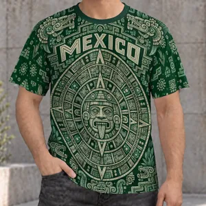 Mesoamerican Calendar Medallion for Mexican Heritage Celebrations and Cultural Pride All-over Print Unisex T-shirt