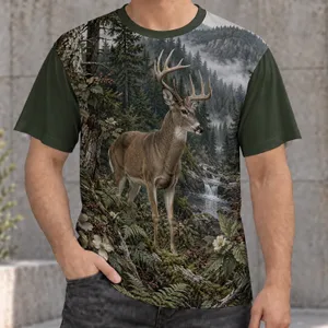 Whitetail Deer in Forest Wilderness for Hunting Camping and Outdoor Adventure Trips All-over Print Unisex T-shirt