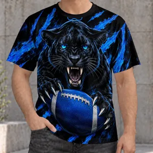 Roaring Black Panther And Football Spirit For Match Day, Training And Fan Gear All-over Print Unisex T-shirt