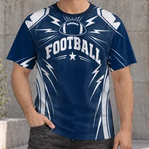 Navy Football Lightning and Star Motifs for Game Day and Everyday Fan Style All-over Print Unisex T-shirt