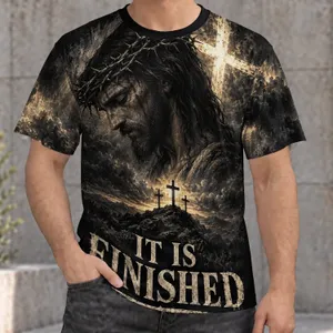 Crown of Thorns, Cross and Three Crosses for Easter Worship and Christian Faith Devotion All-over Print Unisex T-shirt
