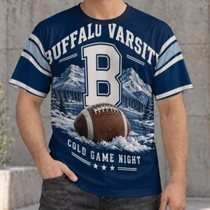 Buffalo Winter Football Varsity Look for Cold Game Nights and Home Team Fans All-over Print Unisex T-shirt