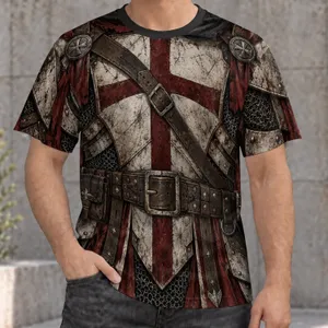Medieval Crusader Armor and Shield Motifs for Renaissance Fairs and Cosplay Fans All-over Print Unisex T-shirt