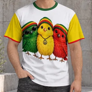 Three Reggae Birds for Music Festivals, Outdoor Trips and Everyday Good Vibes Style All-over Print Unisex T-shirt