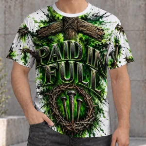 Paid In Full Cross And Crown Of Thorns For Christian Faith And Church Worship All-over Print Unisex T-shirt