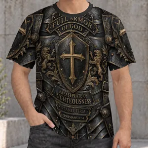 Christian Full Armor Of God Cross Shield For Worship, Fellowship And Everyday Faith All-over Print Unisex T-shirt