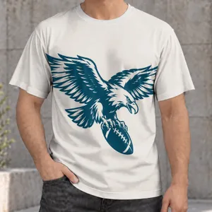 Teal Eagle and Football Emblem for Game Day Tailgates and Weekend Sports Fans Everywhere All-over Print Unisex T-shirt