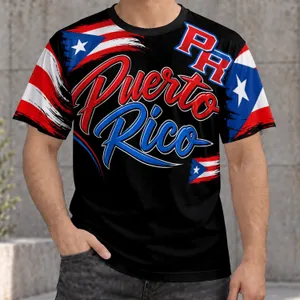 Puerto Rico Flag Colors for Island Pride, Travel Days and Casual Weekend Heritage All-over Print Unisex T-shirt