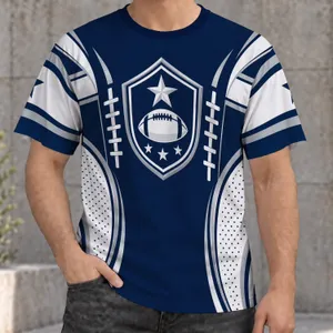 Navy Football Shield And Star Motif For Game Day Weekends And Tailgate Gatherings All-over Print Unisex T-shirt