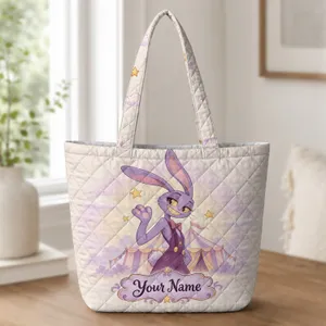 Lavender Circus Rabbit Keepsake for Whimsical Birthdays and Cheerful Everyday Adventures Quilted Tote Bag