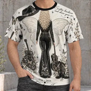Blonde Country Performer Tribute With Western Hat And Guitar For Music Lovers All-over Print Unisex T-shirt