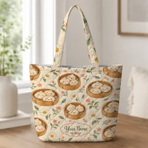 Steamed Dumpling Friends For Cozy Kids’ Travel Days And Cheerful Birthday Giving Quilted Tote Bag