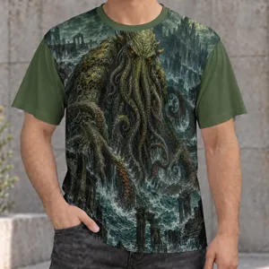 Tentacled Sea Horror And Ancient Ruins For Dark Myth Enthusiasts All-over Print Unisex T-shirt