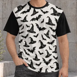 Gothic Bat And Witch Hat Motifs For Halloween Parties And Everyday Dark Style Fans All-over Print Unisex T-shirt