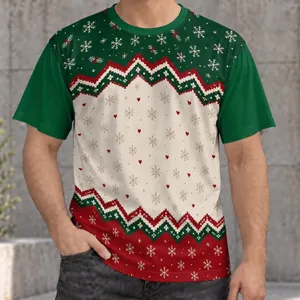 Christmas Snowflake Chevron Holiday Colorblock for Festive Winter Celebrations All-over Print Unisex T-shirt