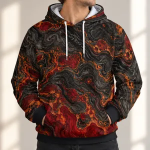 Crimson Amber Molten Stone for Bold Urban Style and Everyday Outdoor Wear All-over Print Hoodie (Lightweight)