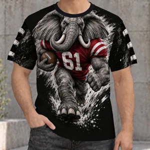 Fierce Elephant Football Mascot for Game Day Tailgates and Dedicated Sports Fans Too All-over Print Unisex T-shirt