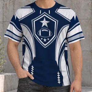 Navy Football Shield And Star For Game Day Wear And Casual Fan Outings All-over Print Unisex T-shirt