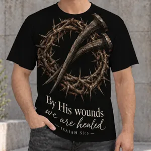 Crown Of Thorns And Crossed Nails For Faithful Christmas Gift Giving All-over Print Unisex T-shirt