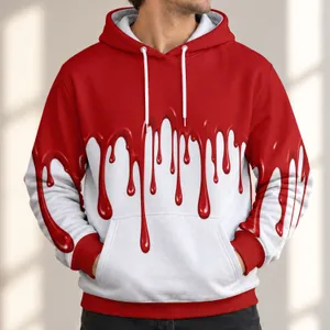 Crimson Drip Color Block for Bold Winter Streetwear and Casual Everyday Layering All-over Print Hoodie (Lightweight)