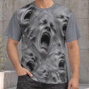 Surreal Screaming Faces And Reaching Hands For Bold Alternative Casual Everyday Wear All-over Print Unisex T-shirt