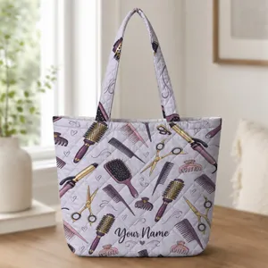 Hair Stylist Scissors and Combs for Salon Professionals and Beauty School Students Quilted Tote Bag