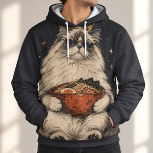 Crowned Cat With Orange Bowl For Whimsical Fantasy Fans And Cozy Everyday Wear All-over Print Hoodie (Lightweight)