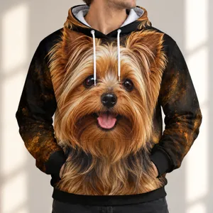 Yorkshire Terrier Dog Portrait for Cozy Lounging and Everyday Pet Lover Style All-over Print Hoodie (Lightweight)