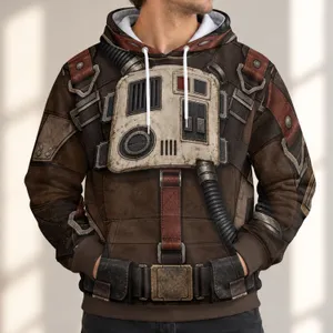 Sci-Fi Pilot Utility Outfit for Cosplay Events and Halloween Costume Fans All-over Print Hoodie (Lightweight)
