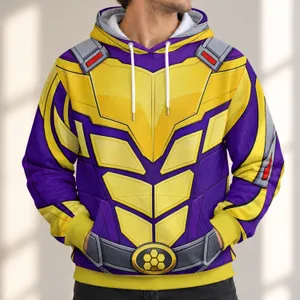 Purple And Gold Honeycomb Hero Suit For Cosplay Events And Fans All-over Print Hoodie (Lightweight)